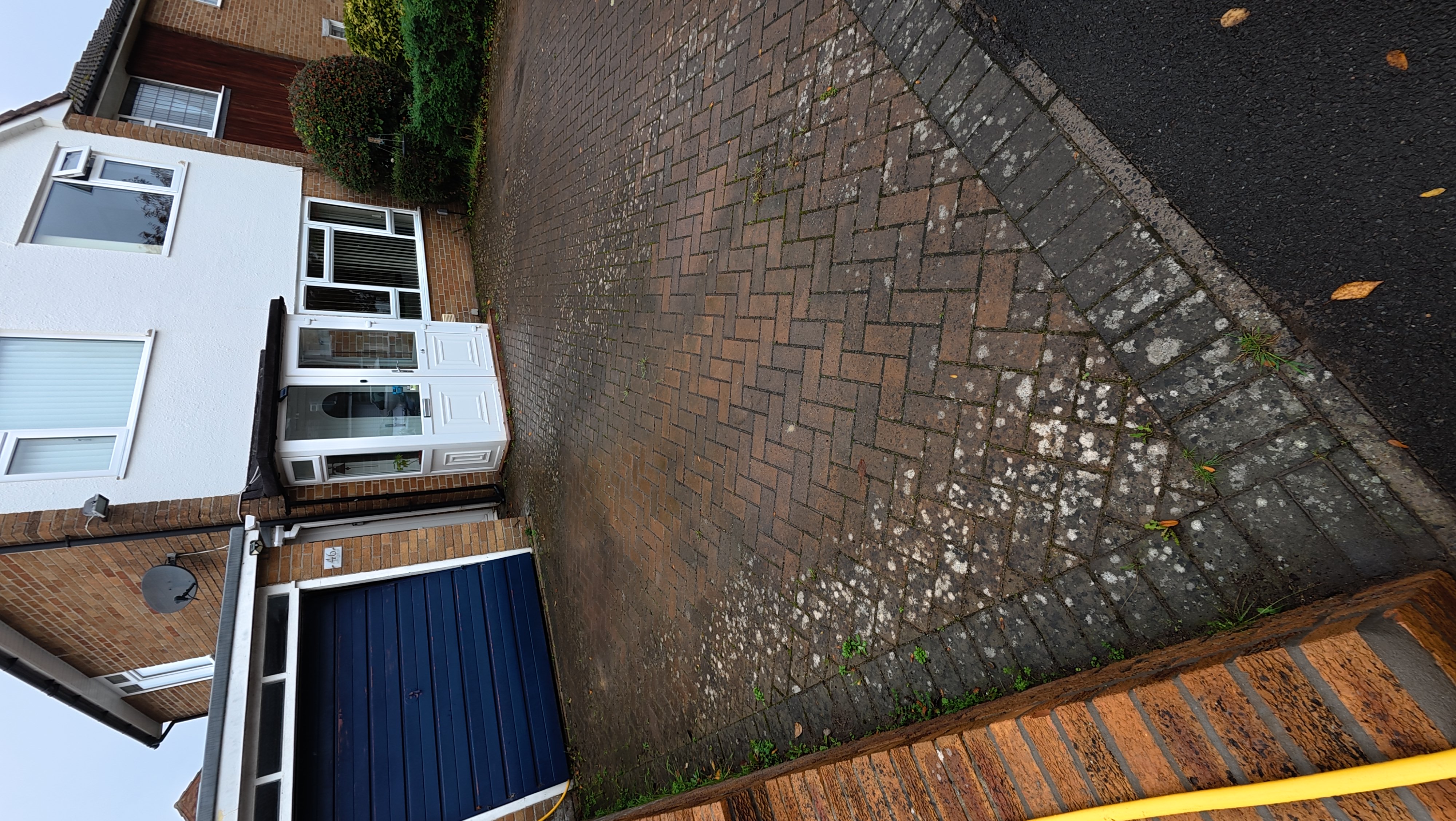 Block paving before professional pressure washing by ONYX